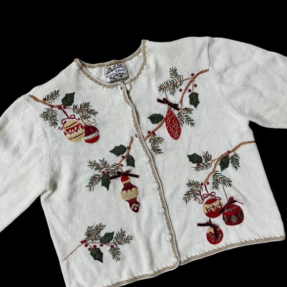 Vintage Christmas Sweater Cardigan Heirloom Collectible XL 2003 Y2K Holiday READ - Picture 1 of 9